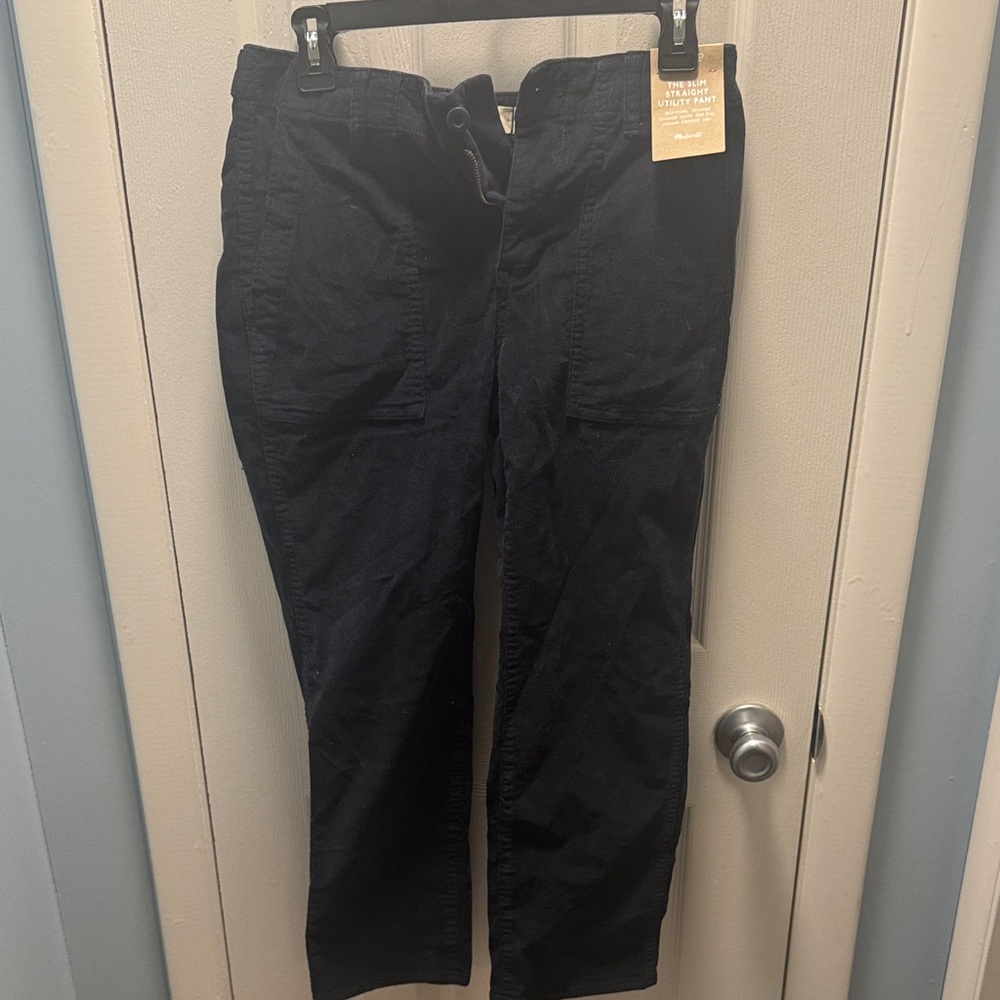Madewell Slim Straight Utility Pants - Dark Blue